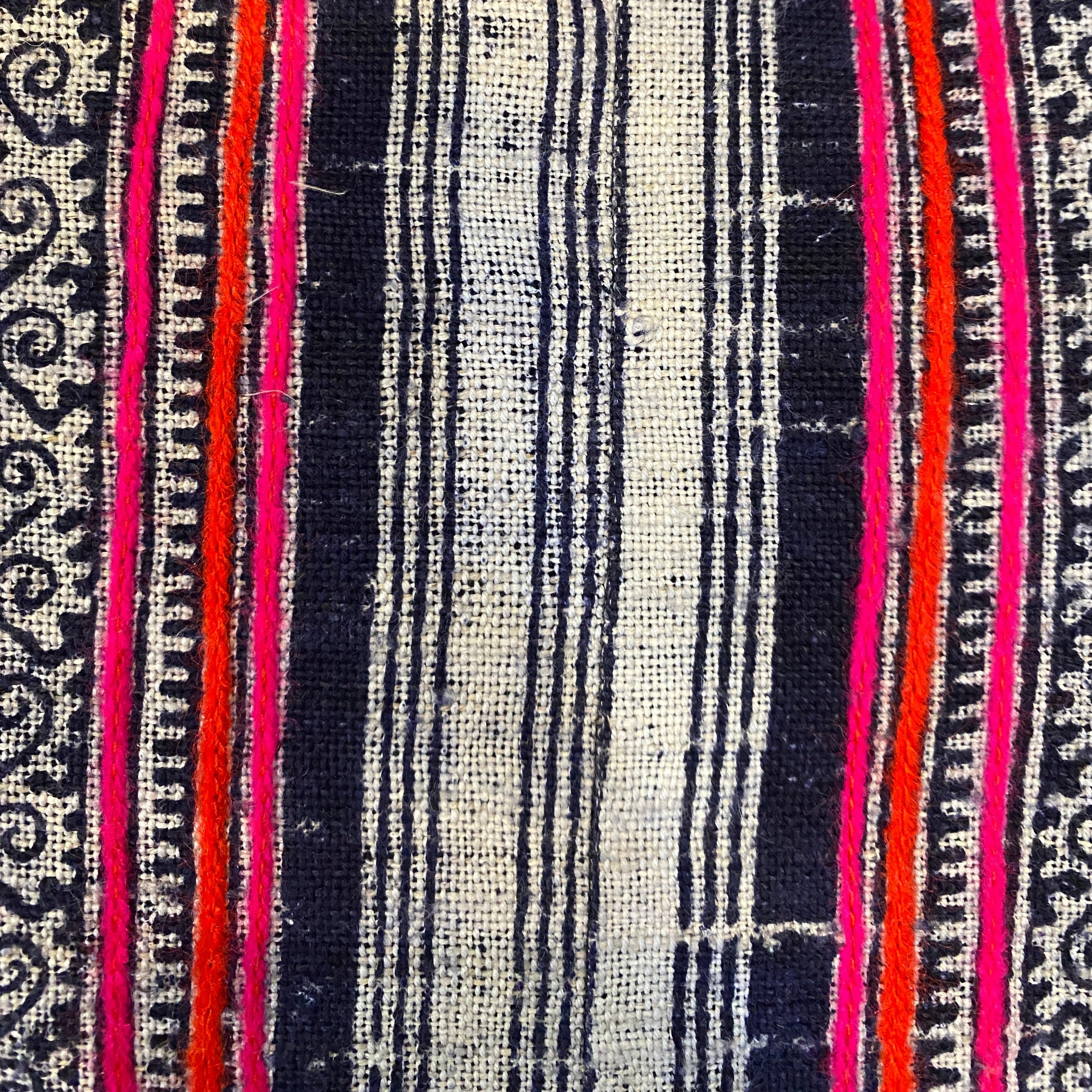 Handwoven Hemp Vintage Batik Indigo Pillow Thailand - C