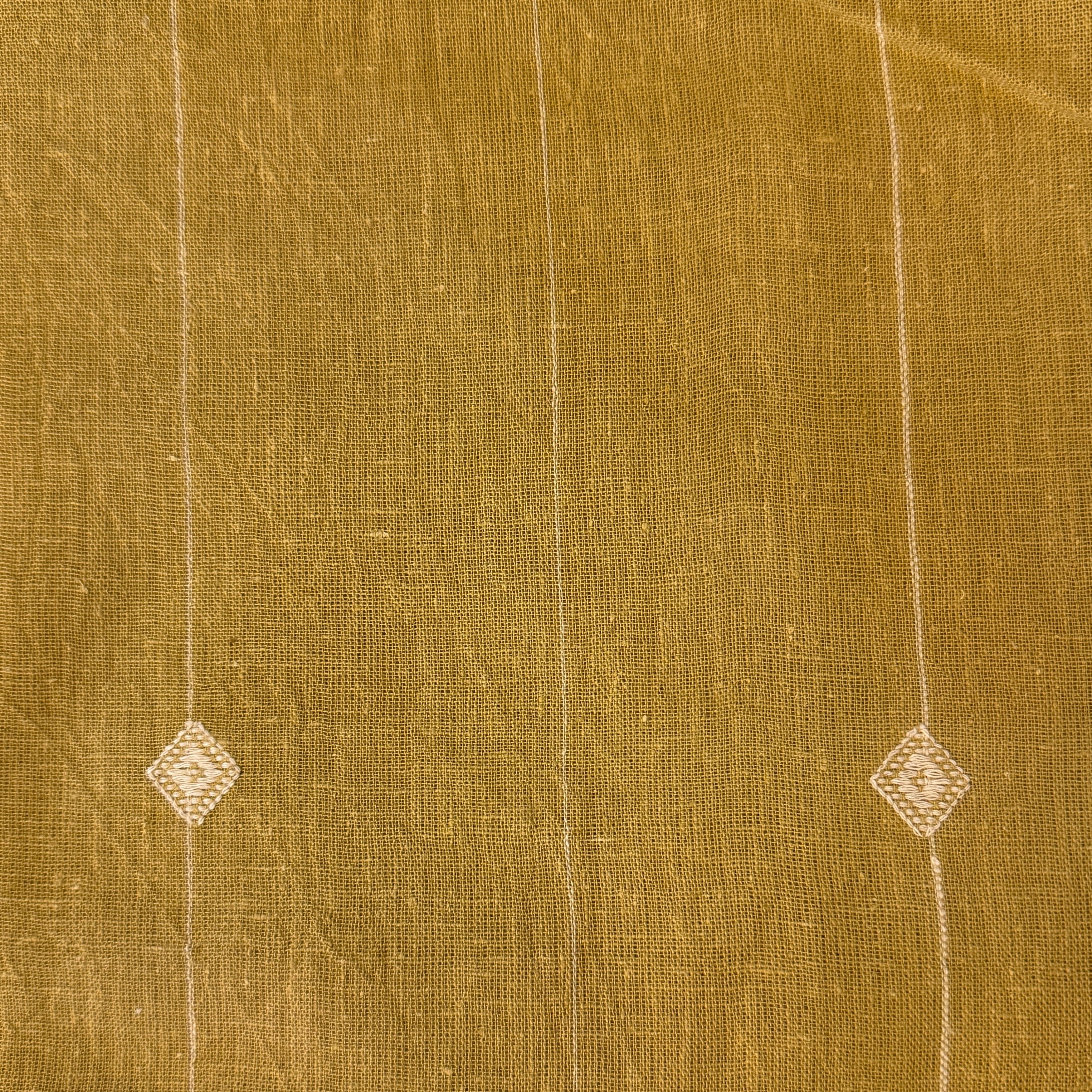 Handwoven Organic Cotton With Inlay Cafe Curtains Gold India