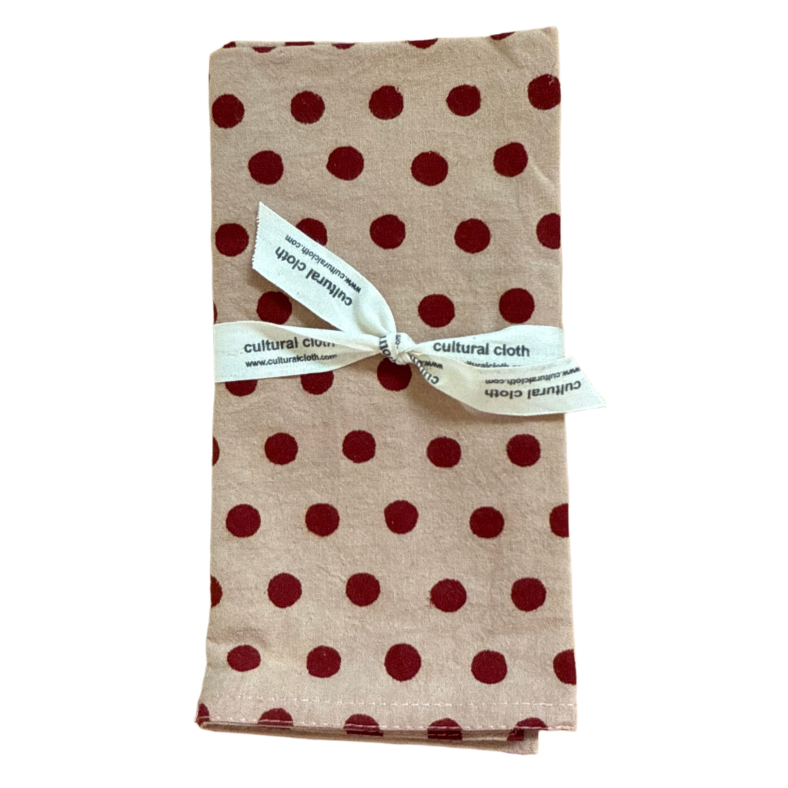 Hand Block Printed Red Dots Napkins India Set of 4 (18")