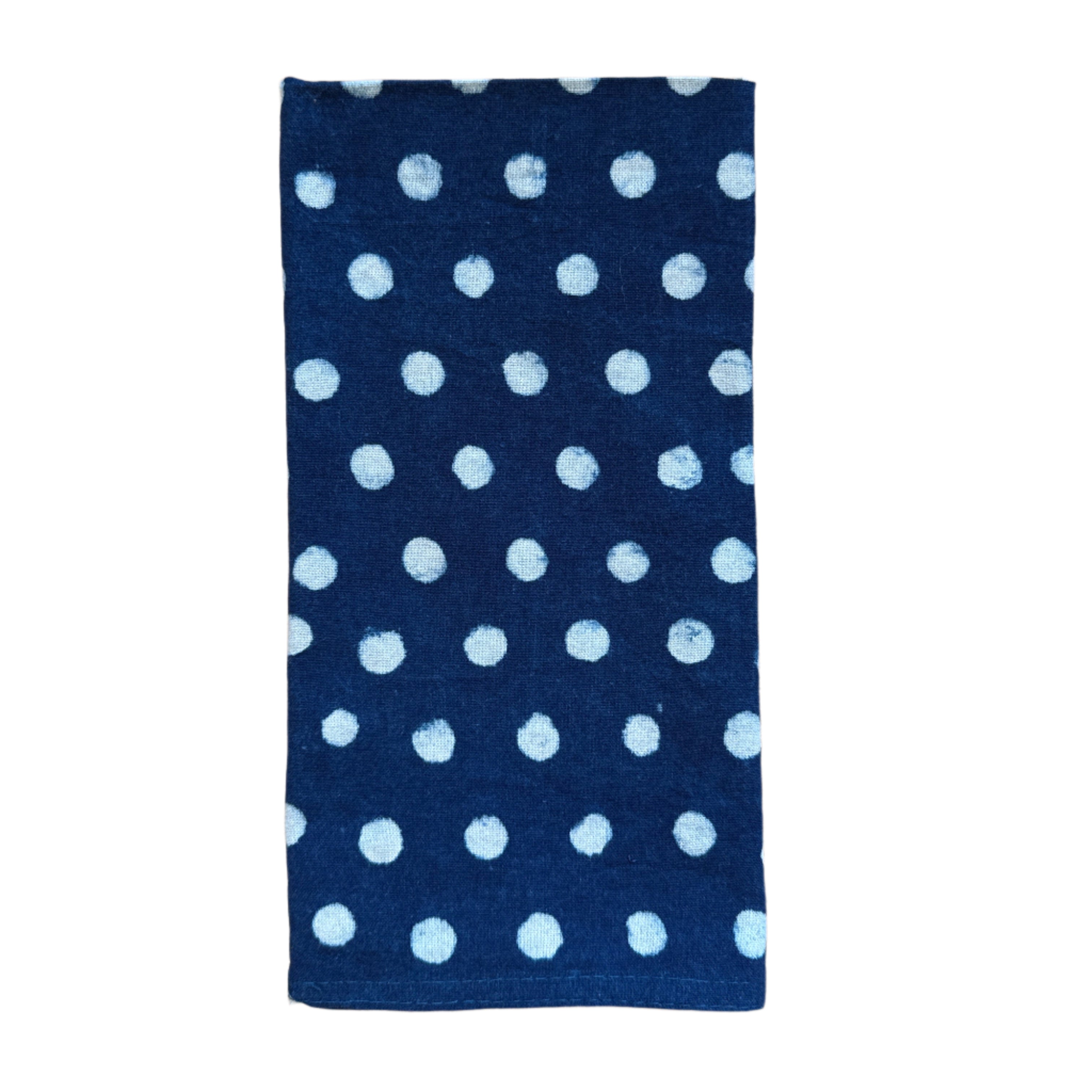 Hand Block Printed Blue Dots Napkins India Set of 4 (18")