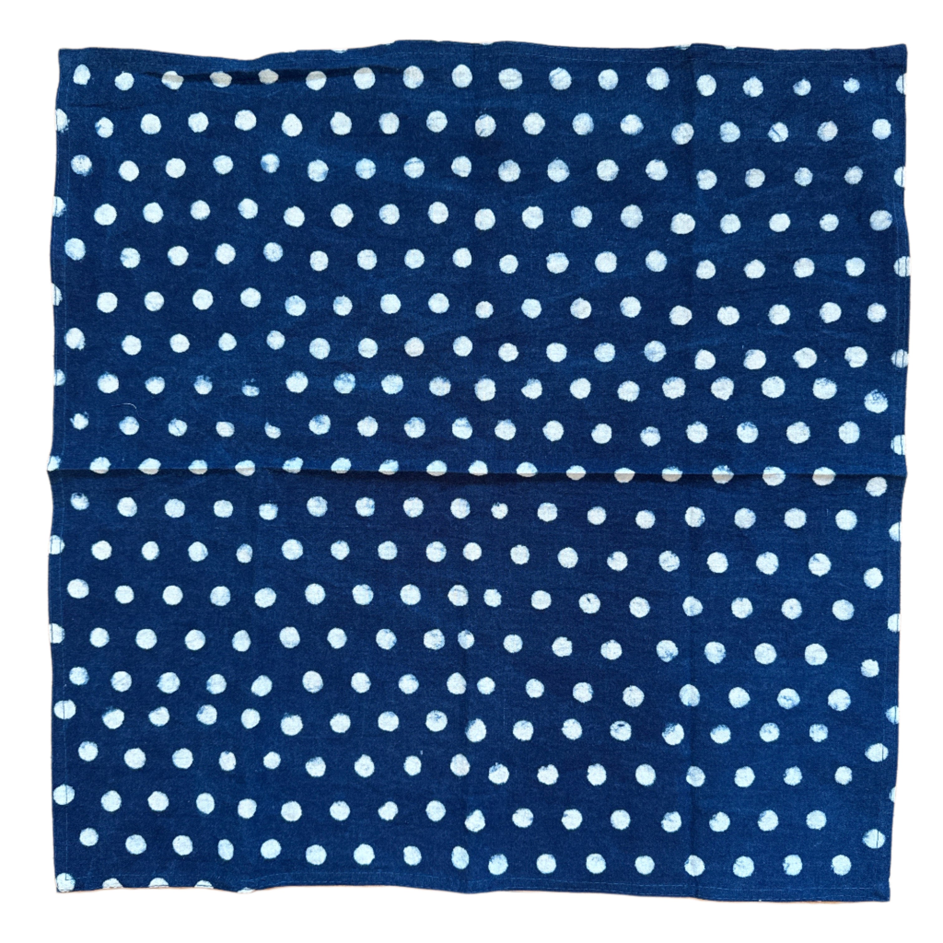 Hand Block Printed Blue Dots Napkins India Set of 4 (18")