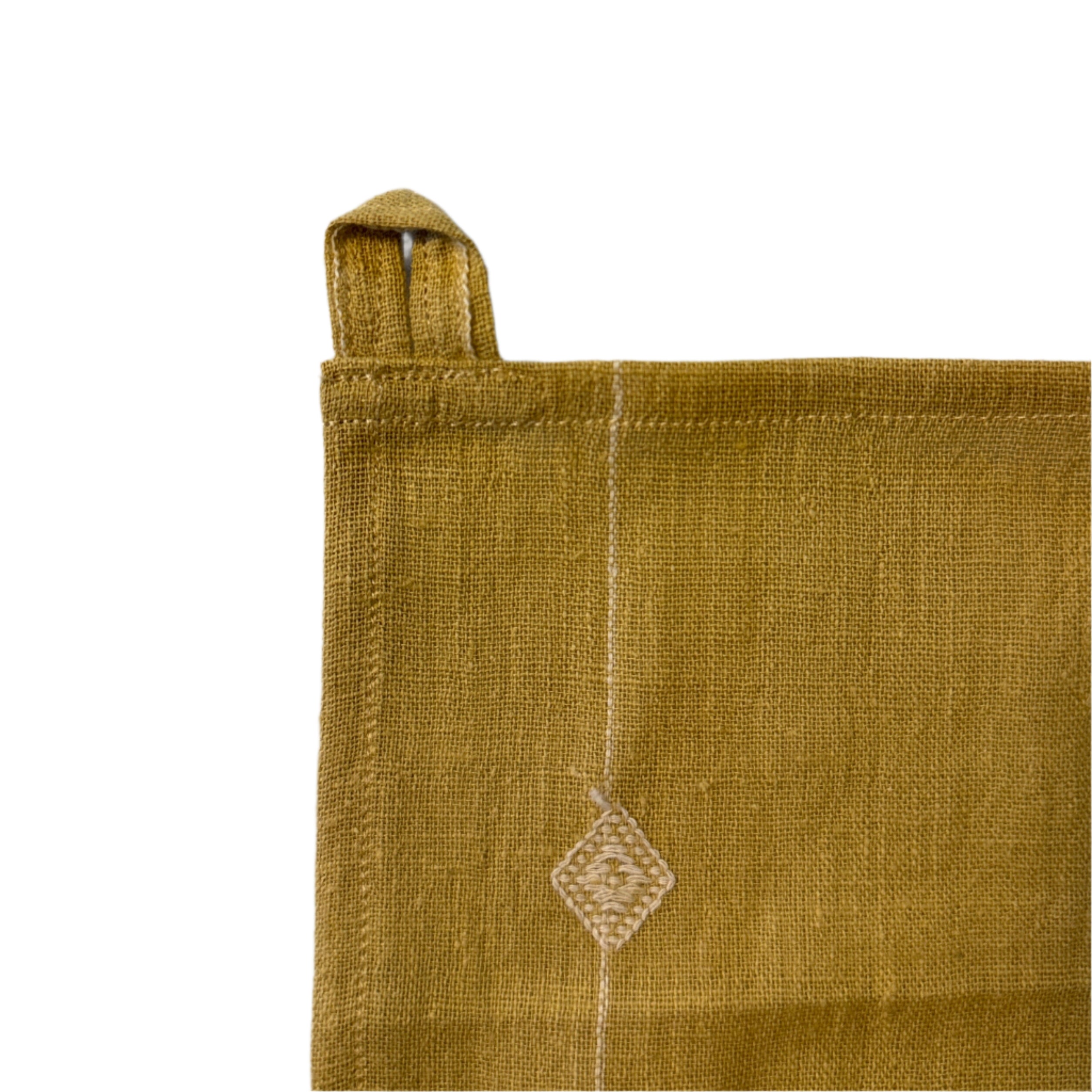 Handwoven Organic Cotton With Inlay Cafe Curtains Gold India