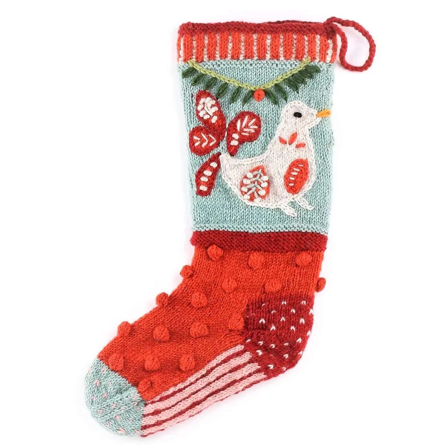 Wool Knit Christmas Stocking Nepal  Dove