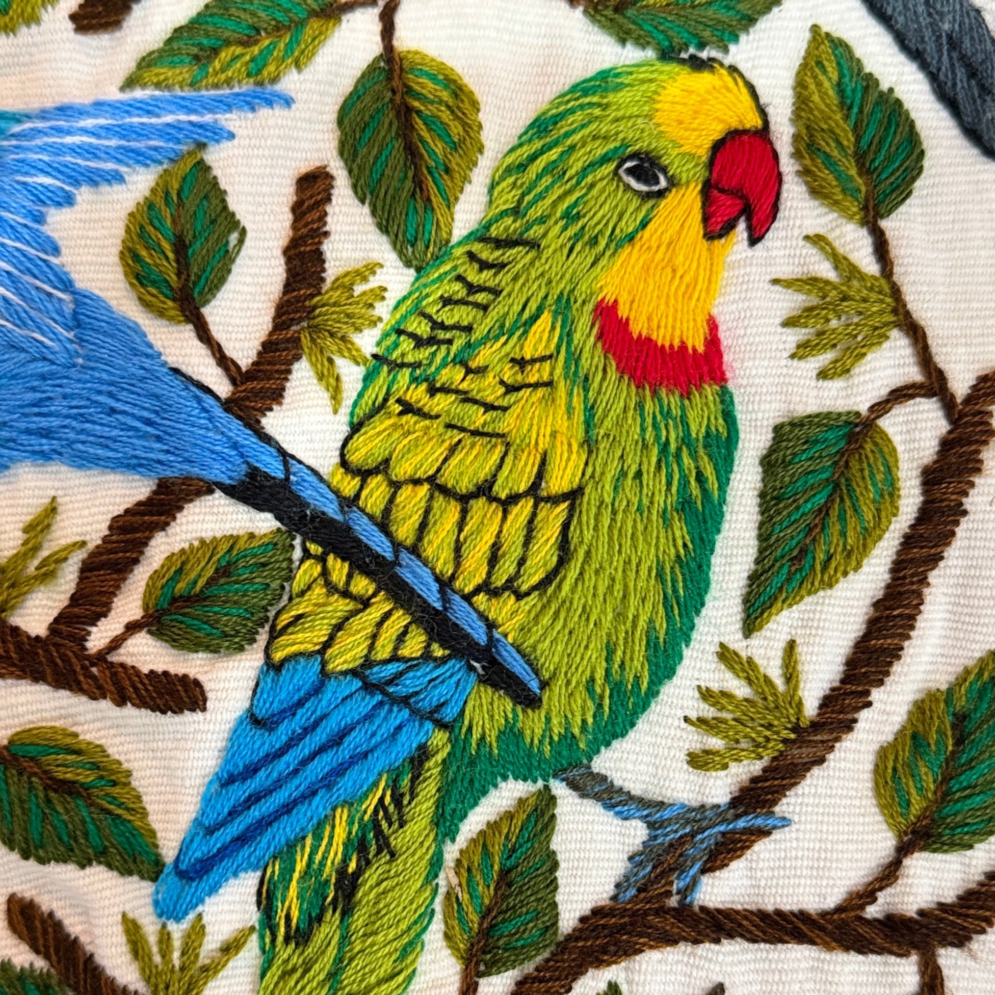 Bird Hand Embroidery on Cotton Guatemala (15" x 17")