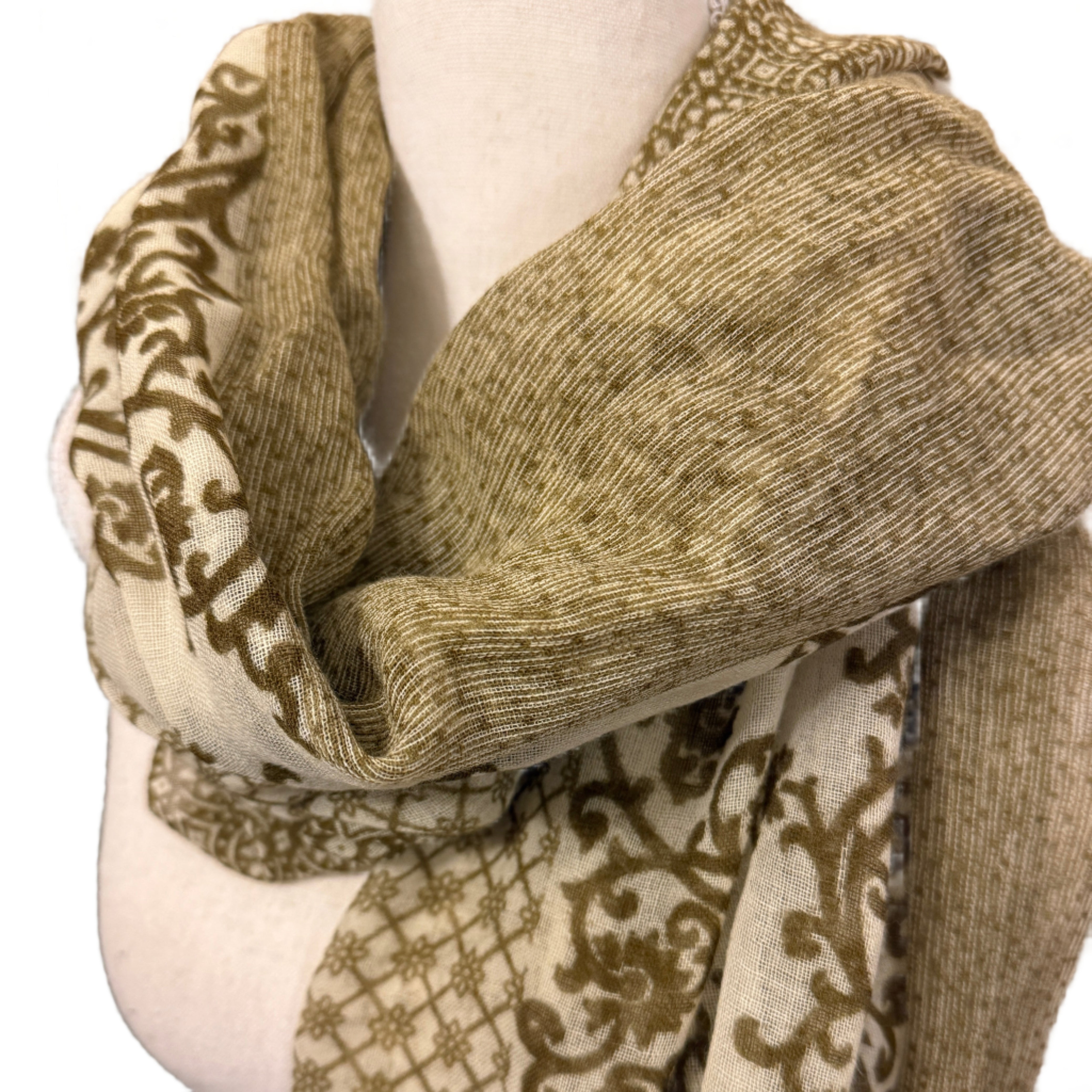 Handmade Light Wool Chocolate Scarf India