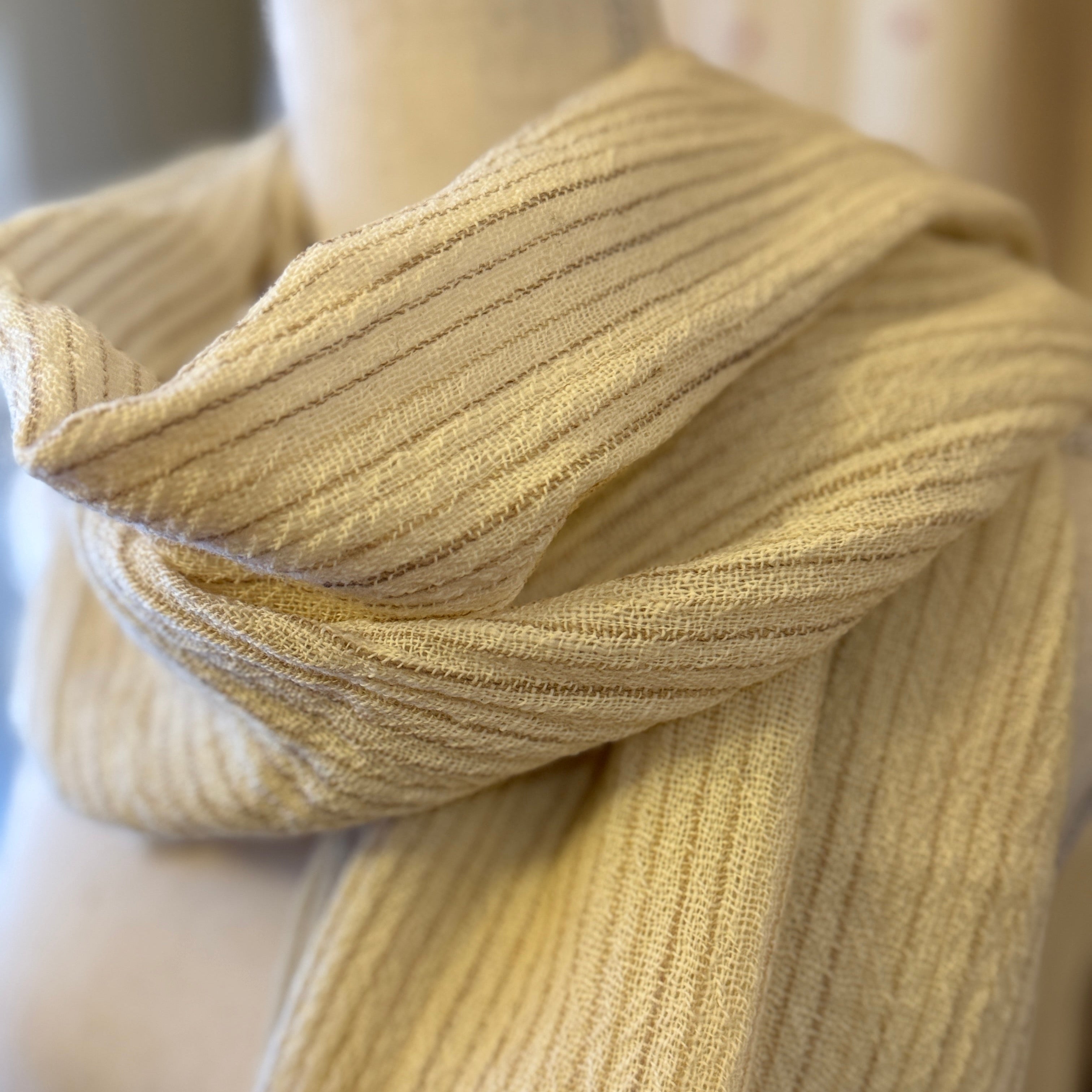 Handwoven Wool Natural Striped Scarf India