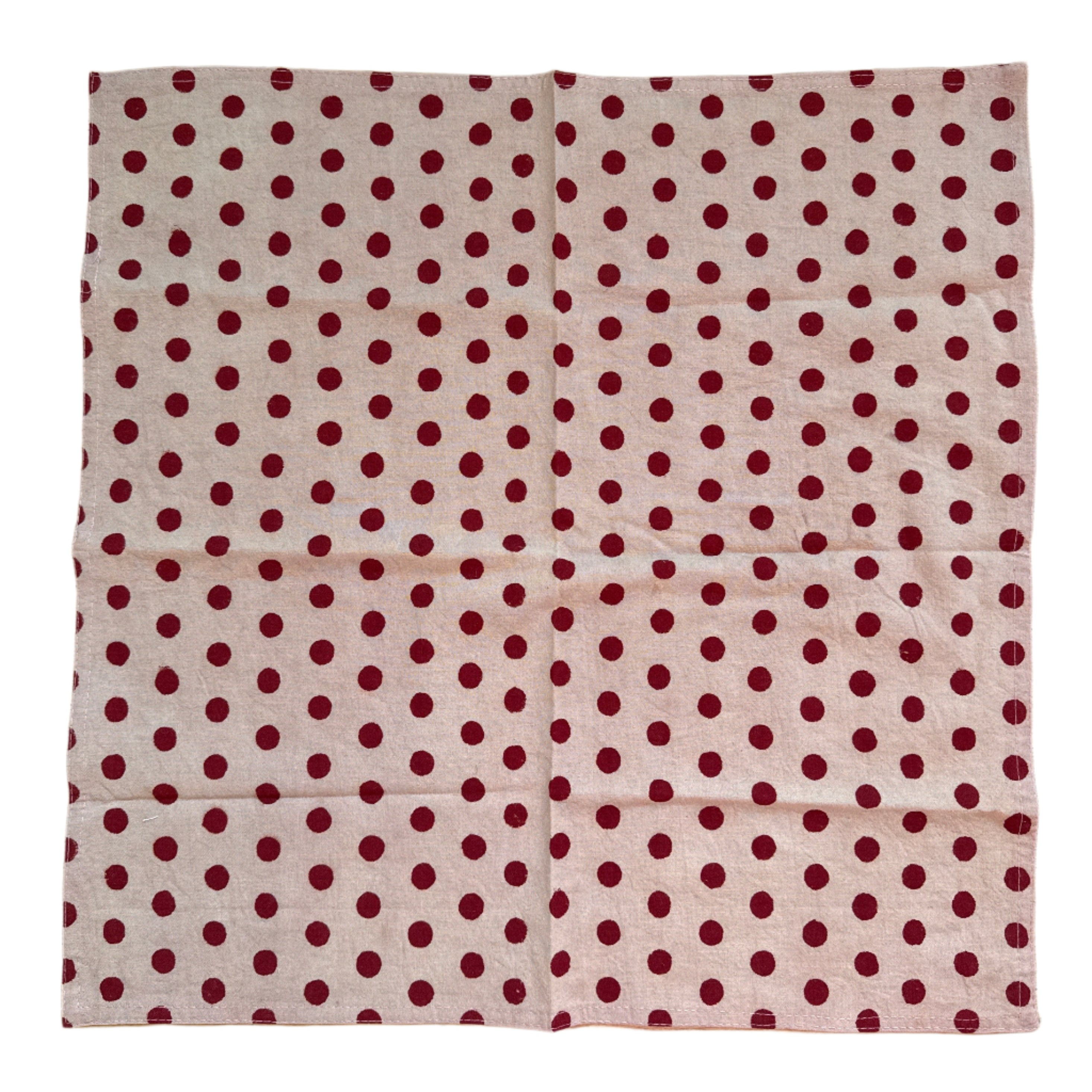 Hand Block Printed Red Dots Napkins India Set of 4 (18")