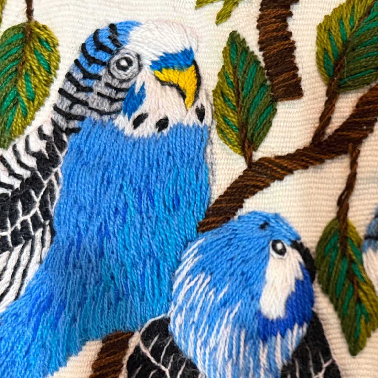 Bird Hand Embroidery on Cotton Guatemala (15" x 17")