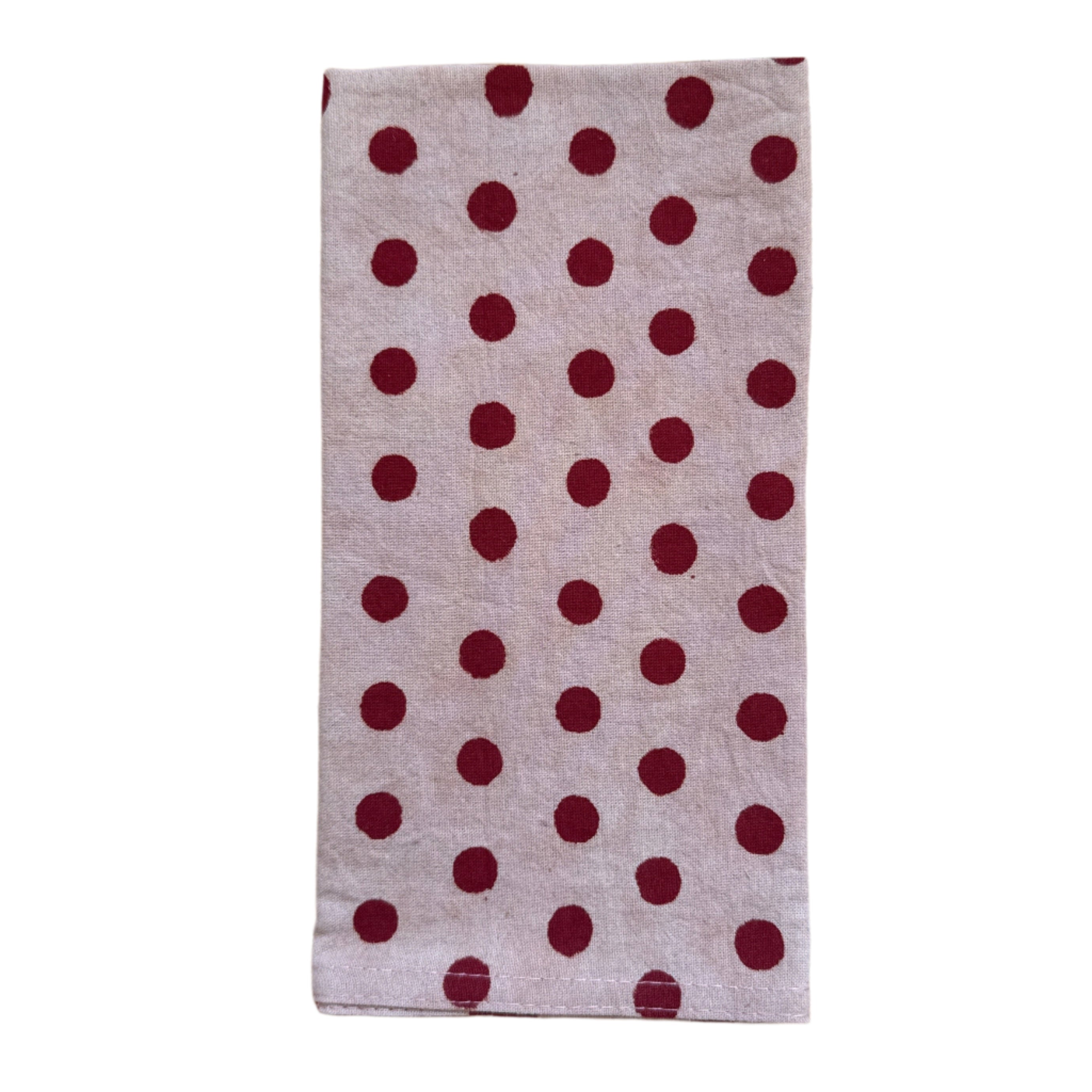 Hand Block Printed Red Dots Napkins India Set of 4 (18")