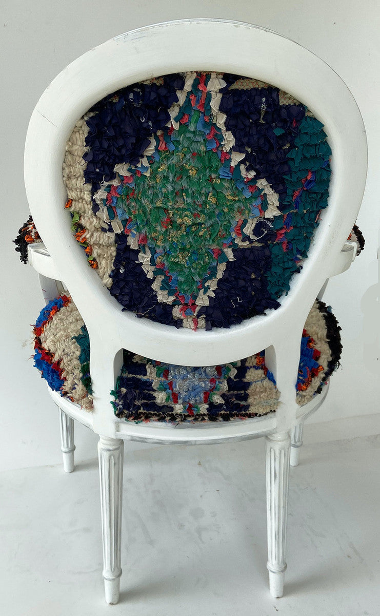 Vintage Accent Chair with Moroccan Textile