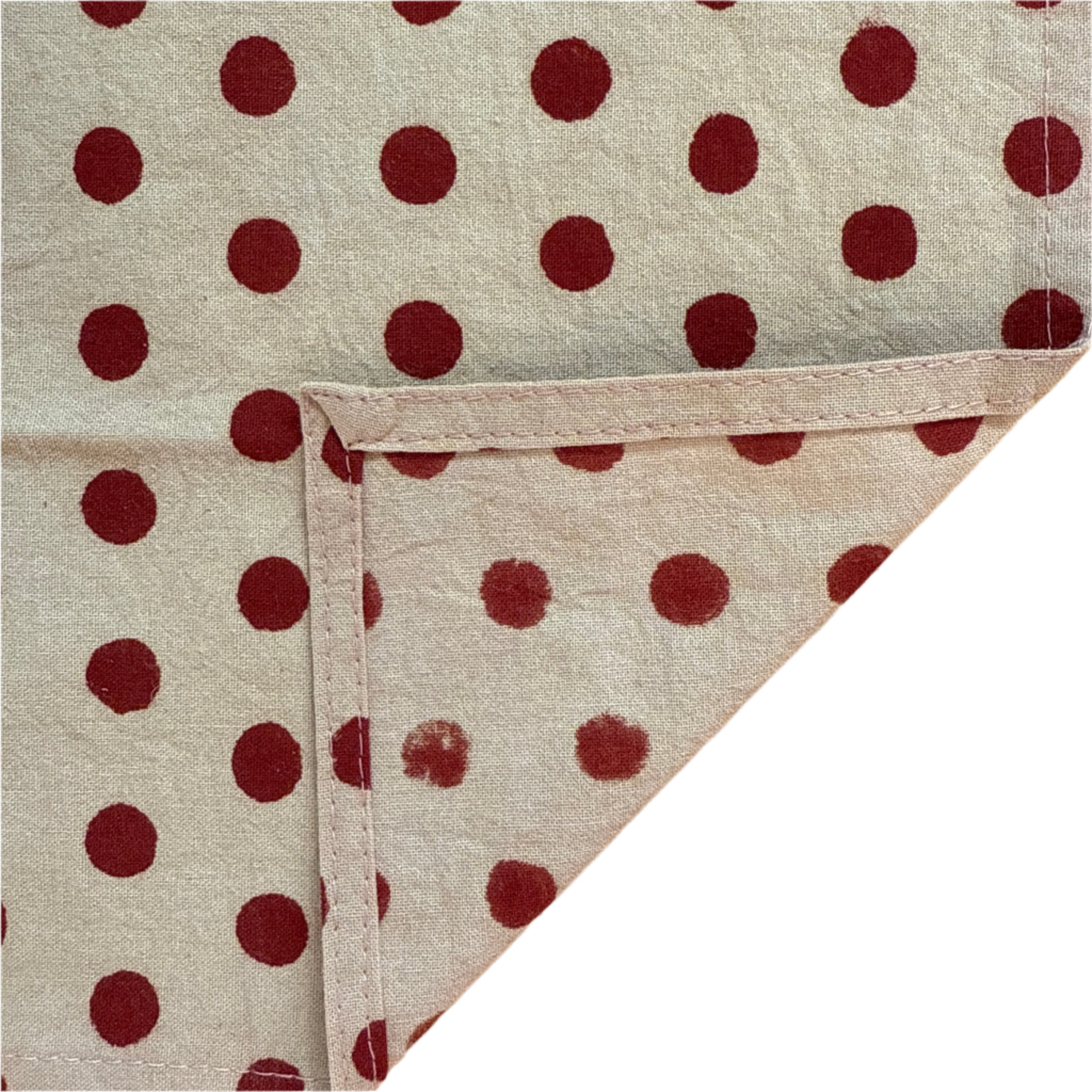 Hand Block Printed Red Dots Napkins India Set of 4 (18")