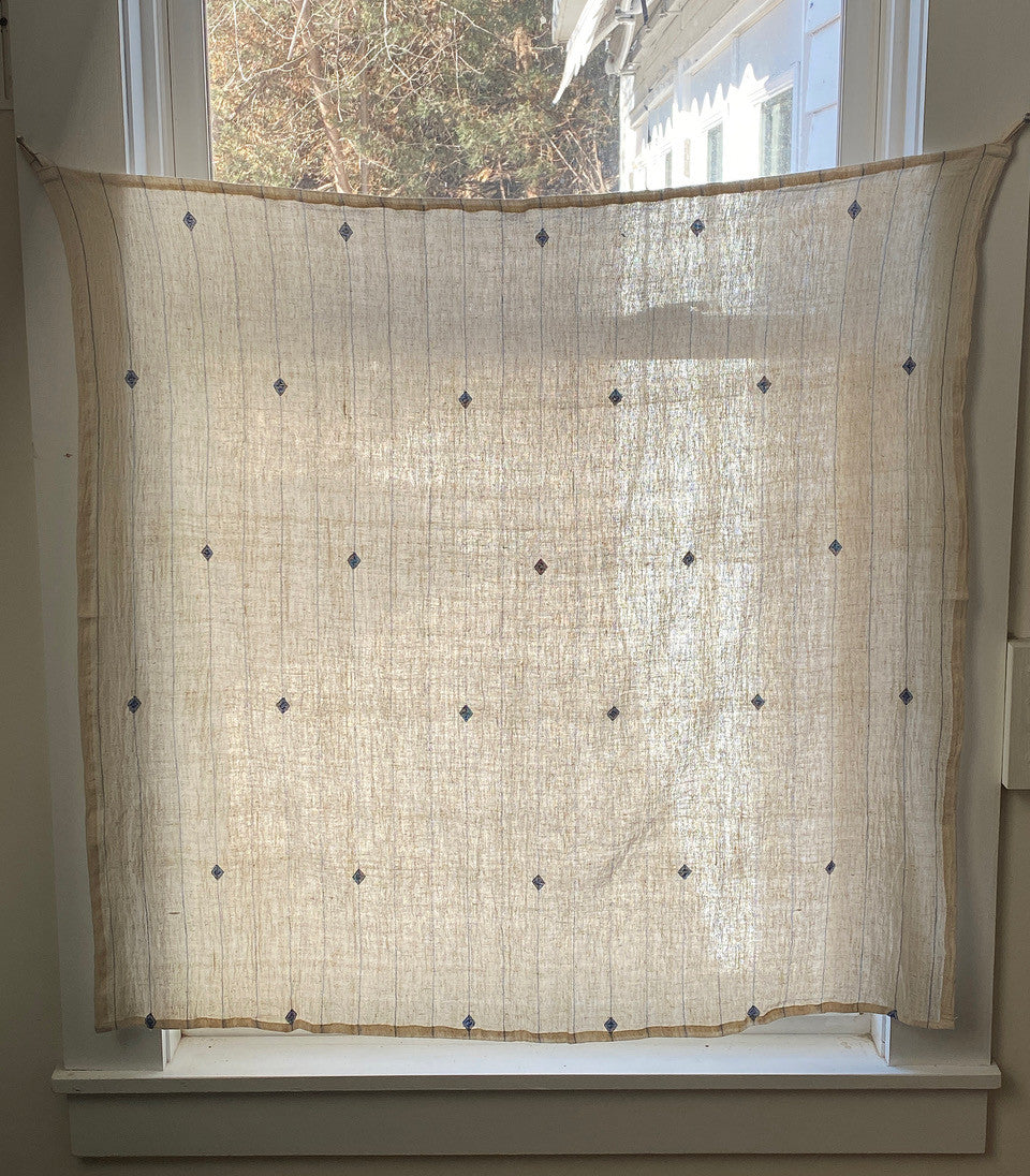 Handwoven Organic Cotton With Inlay Cafe Curtain White India