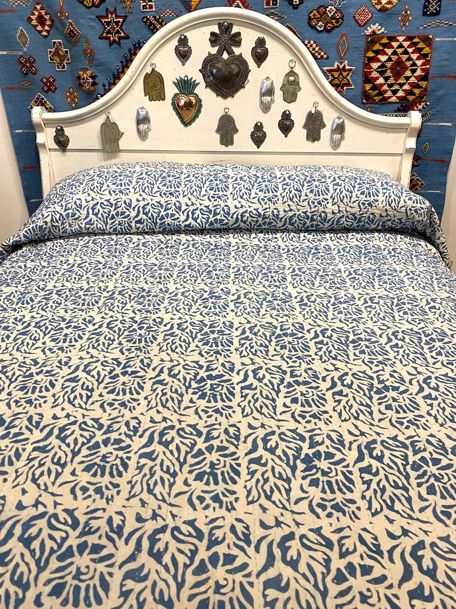 Handmade Batik Indigo Dyed Quilt King India