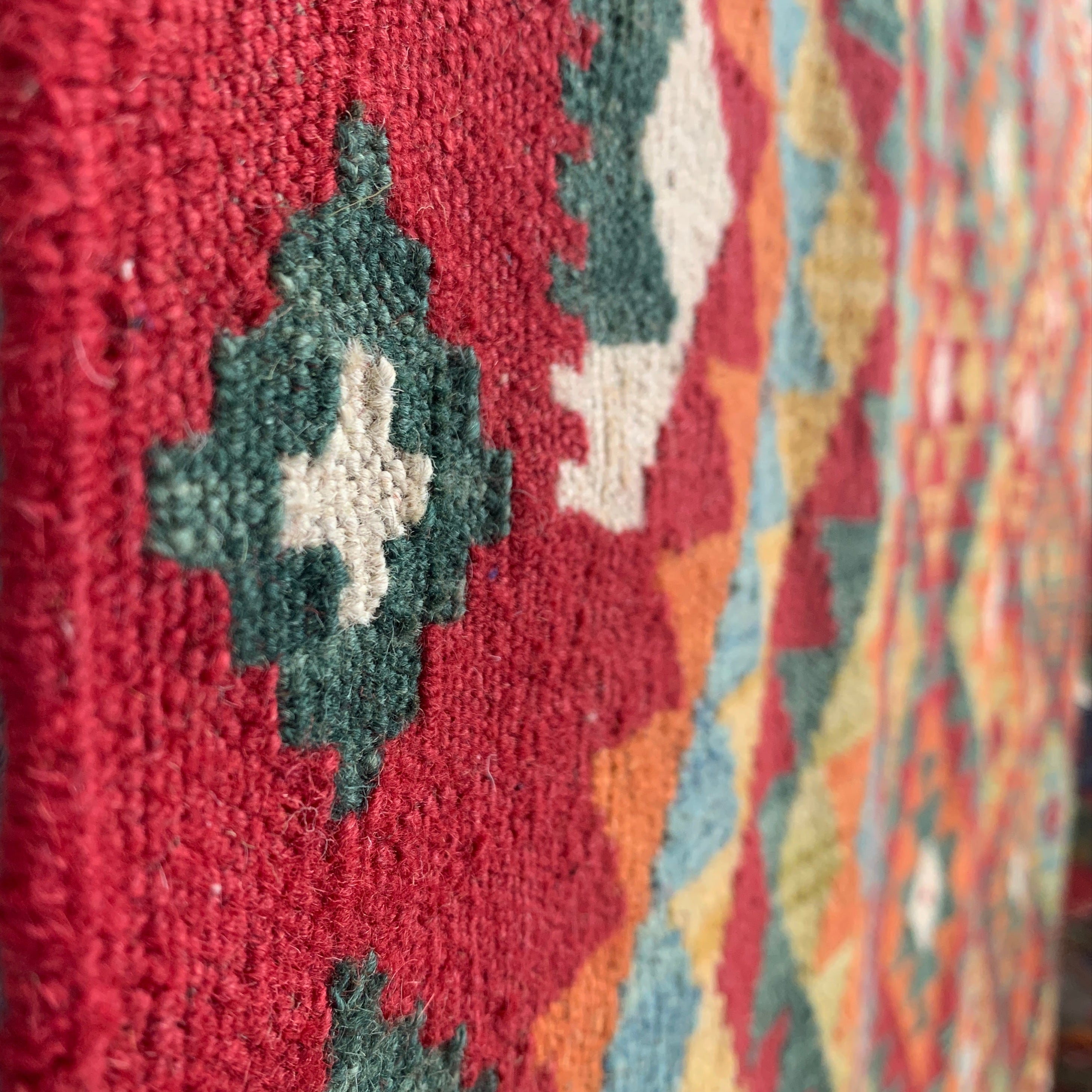 Handwoven Wool Kilim Rug Afghanistan (79"x116") - 026