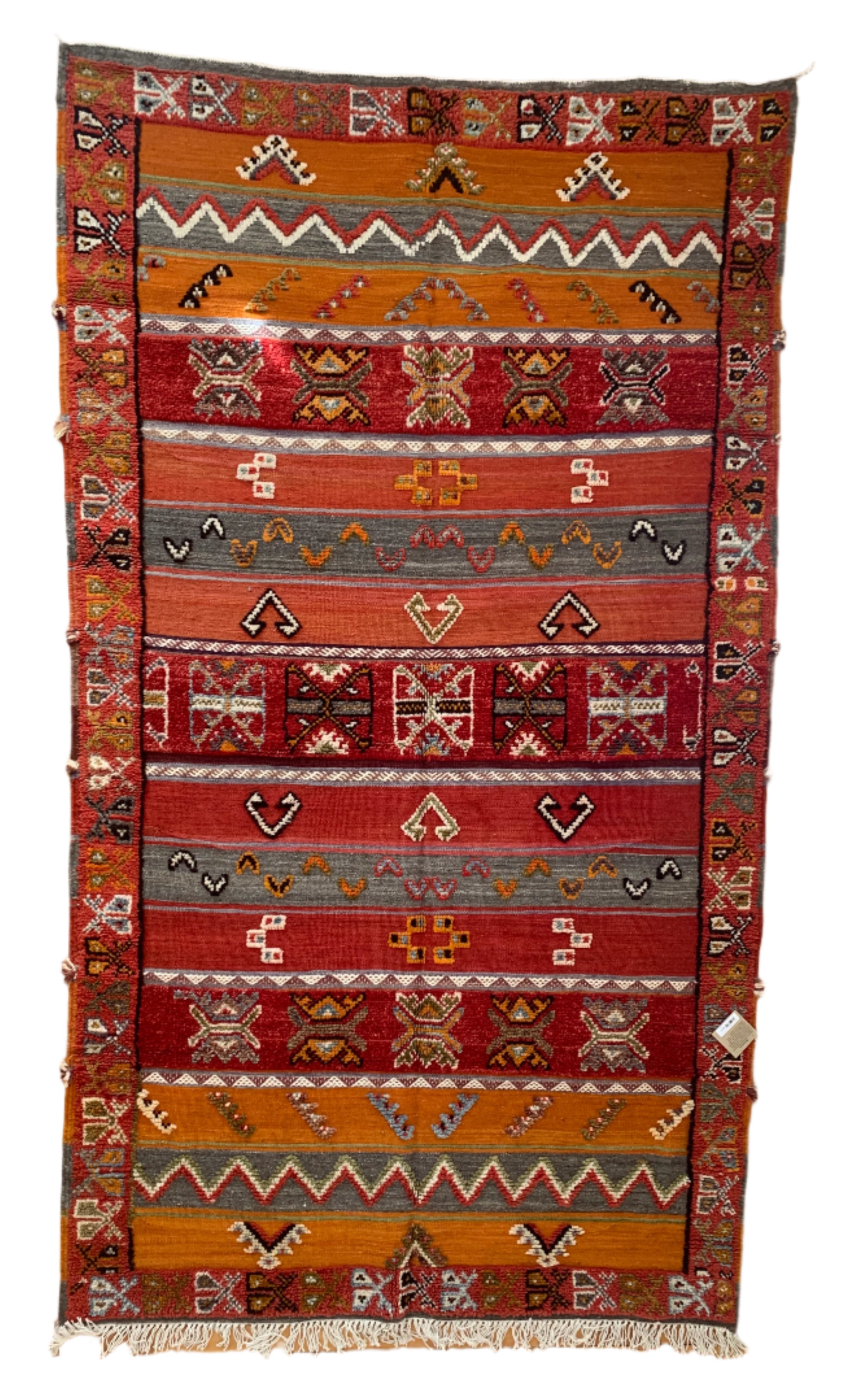 Handwoven Ait Abdellah Wool Rug Morocco -  Reds (57" x 97")