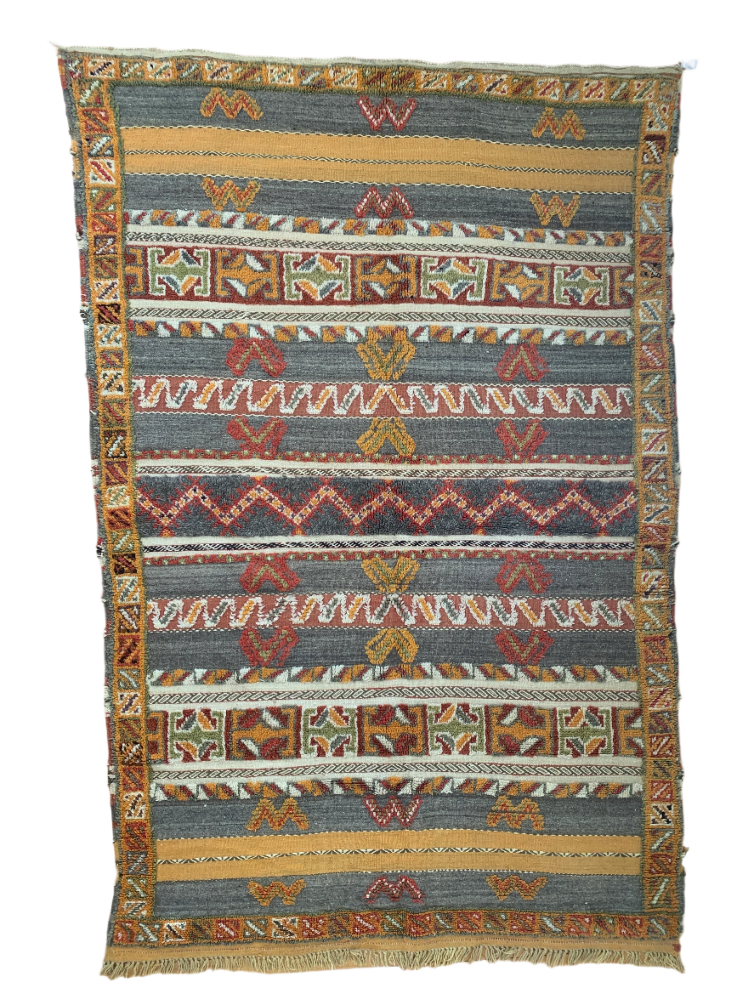 Handwoven Ait Abdellah Wool Rug Morocco -  Golds (64" x 98")