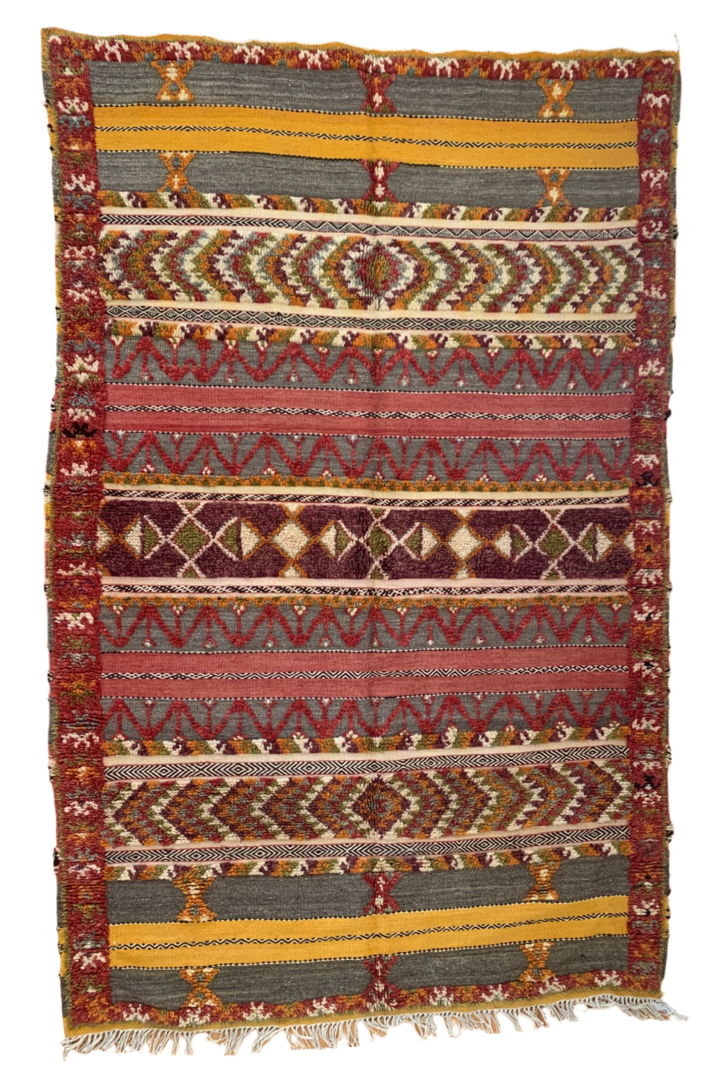 Handwoven Ait Abdellah Wool Rug Morocco - Dark (56" x 87")