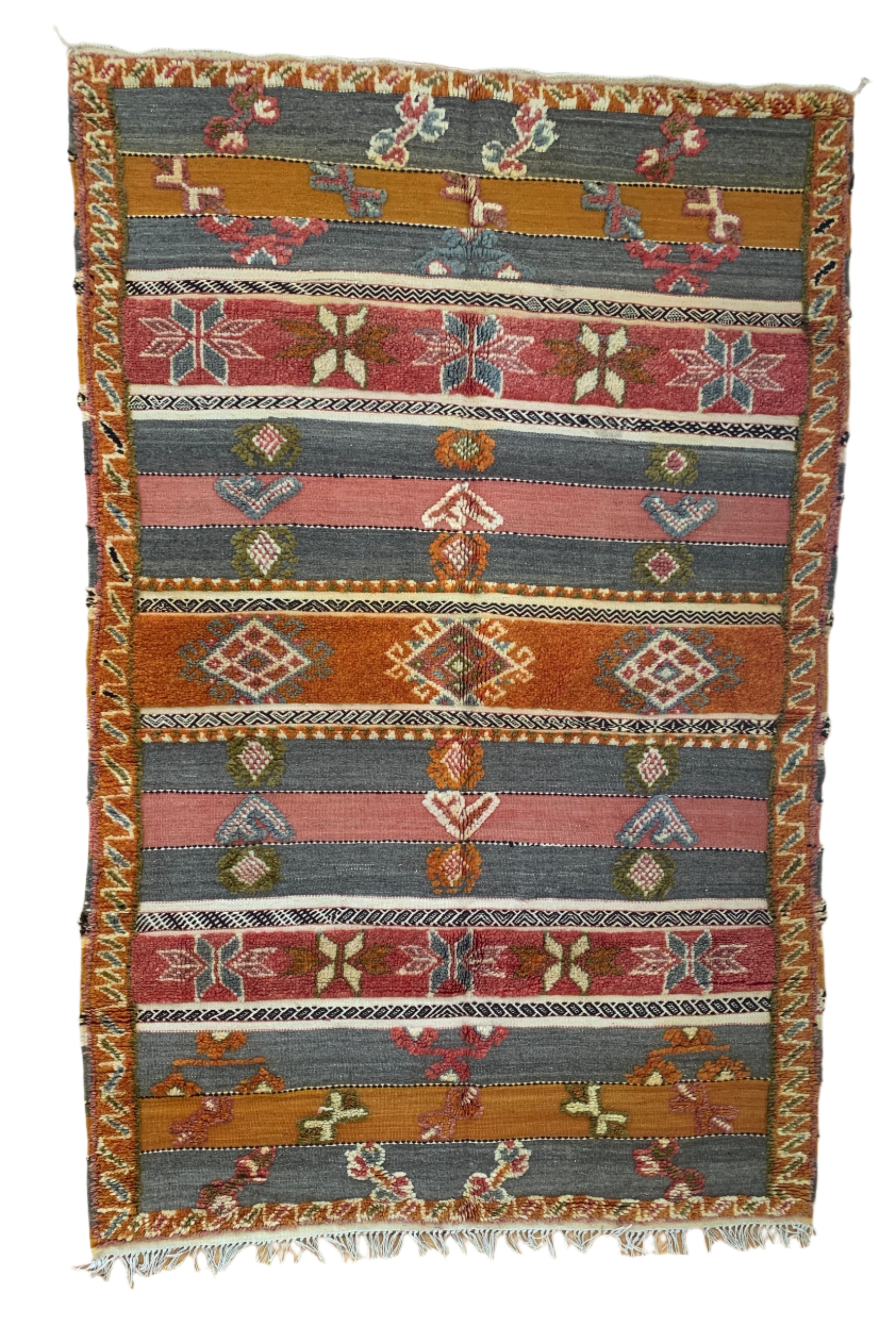 Handwoven Ait Abdellah Wool Rug Morocco - Grey (54" x 83")