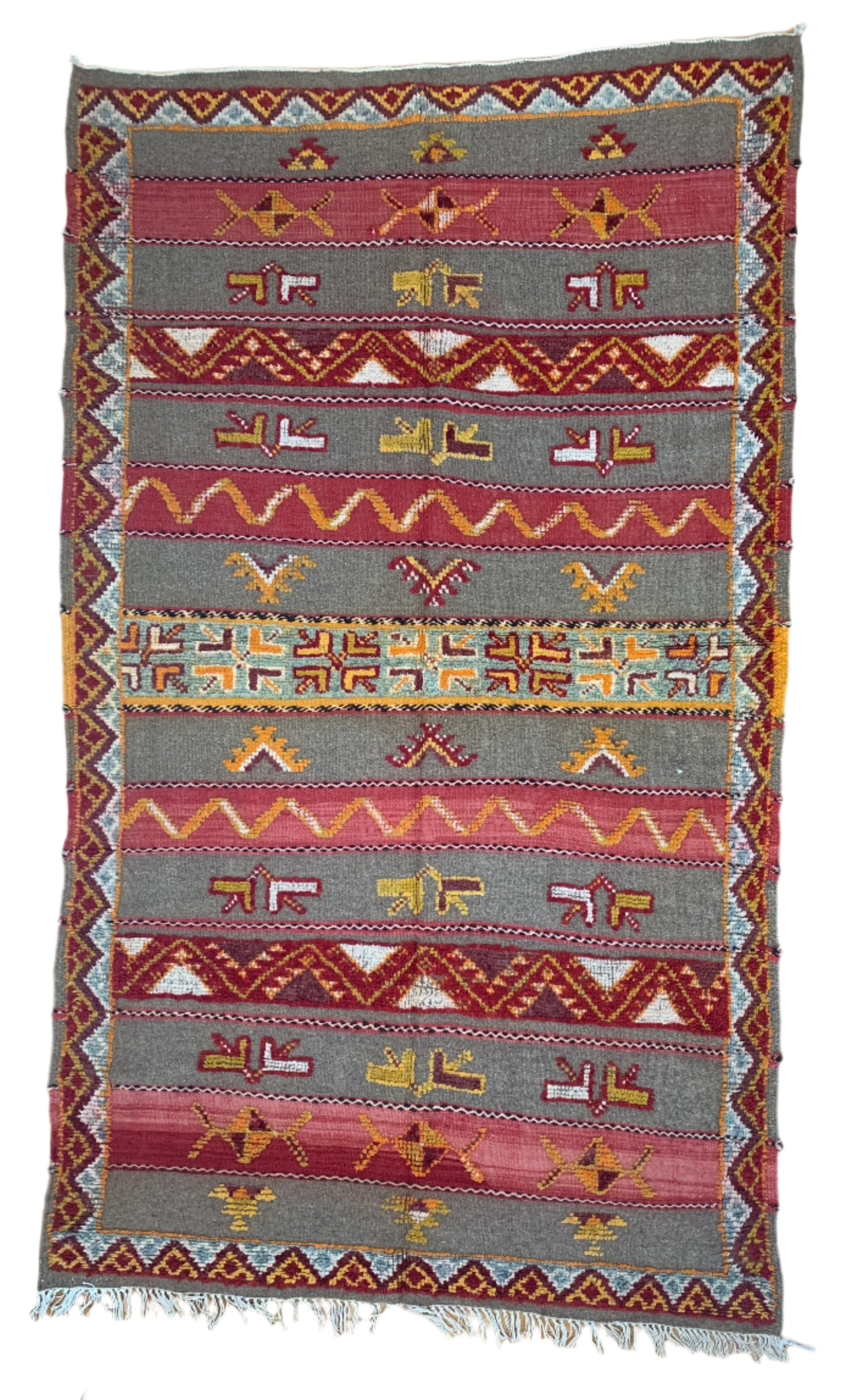 Handwoven Ait Abdellah Wool Rug Morocco - Warm (55" x 92")