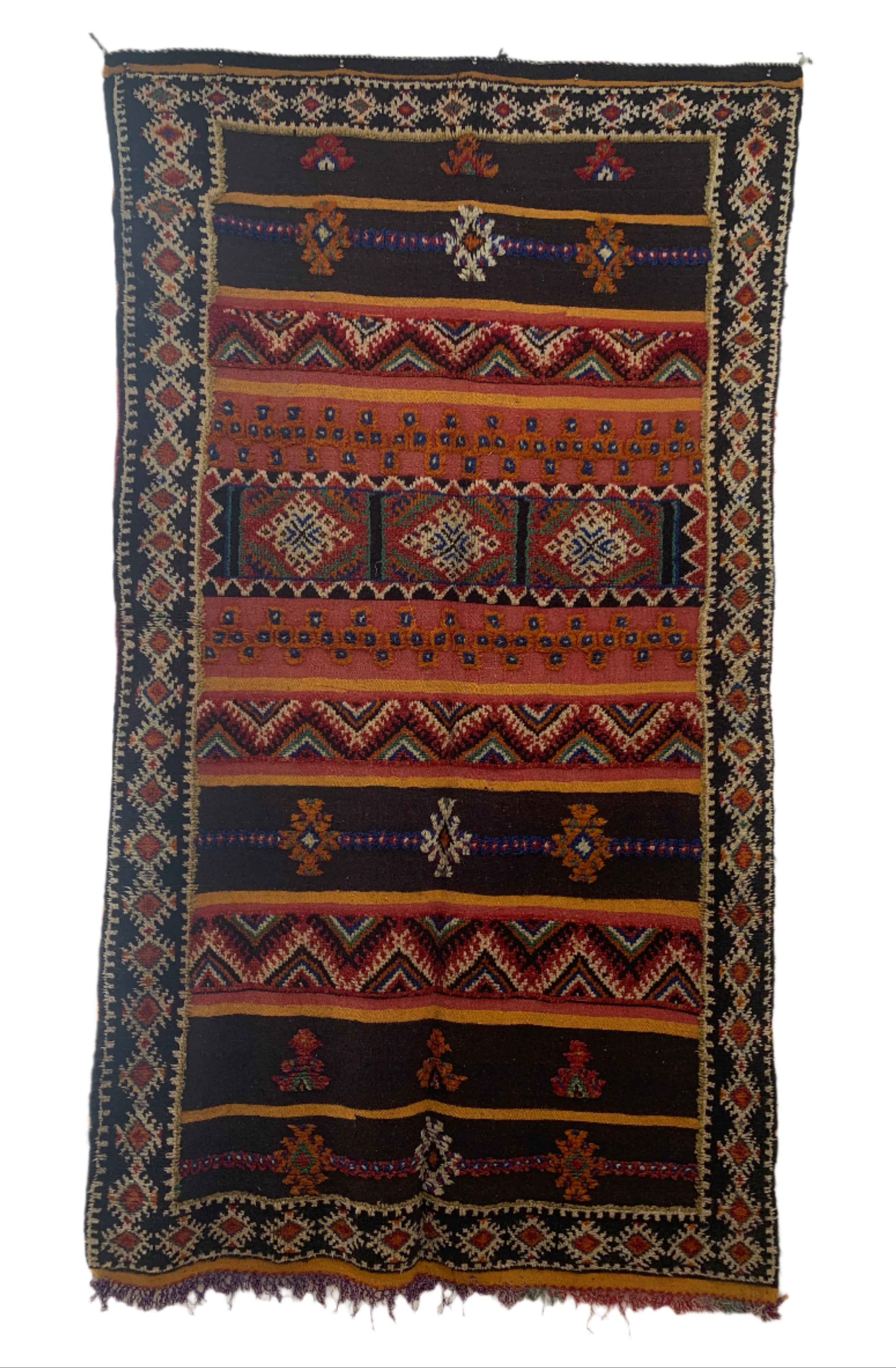 Handwoven Ait Abdellah Wool Rug Morocco -  Warm Black (51" x 93")