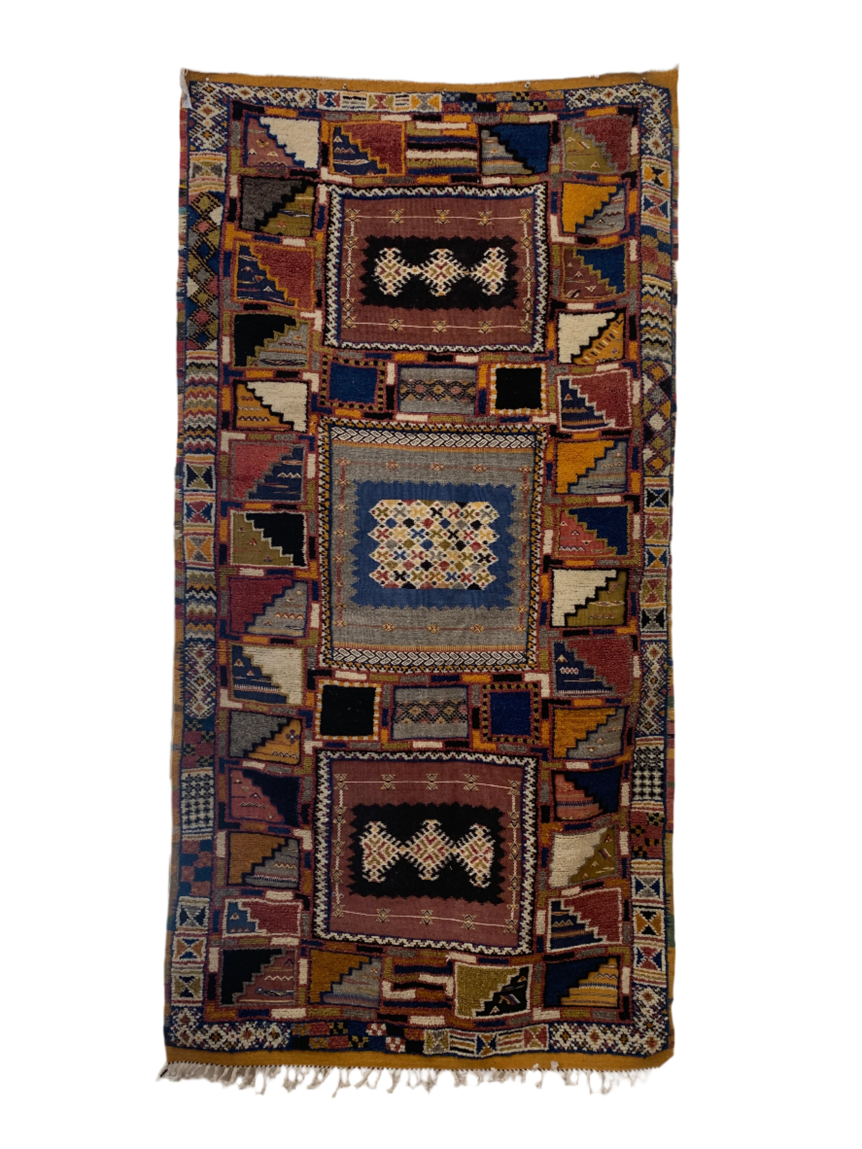 Handwoven Boutilwah Tapestry Rug Morocco  (44" x 84")