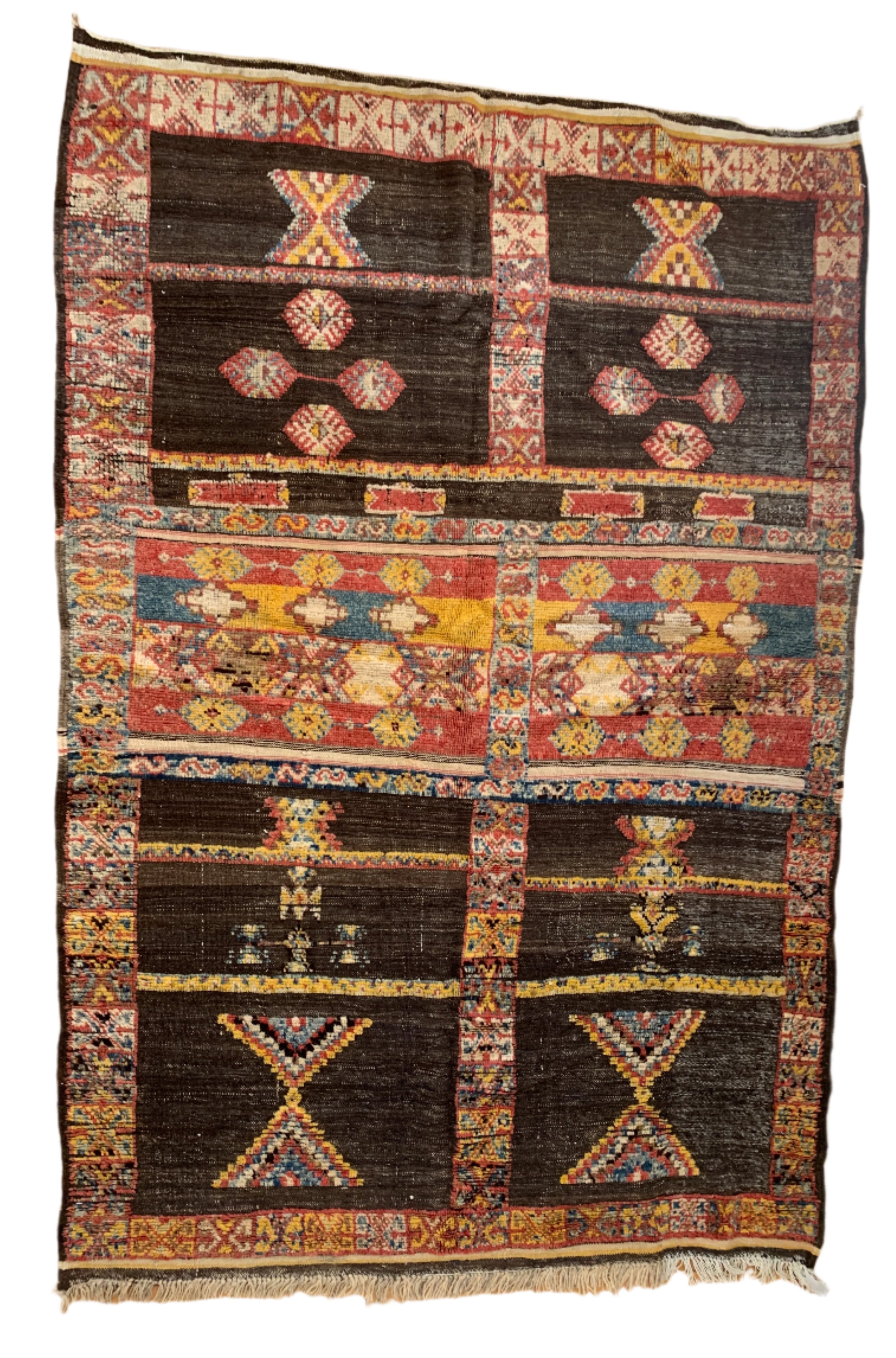 Handwoven Ait Abdellah Wool Rug Morocco - Black (63" x 93")