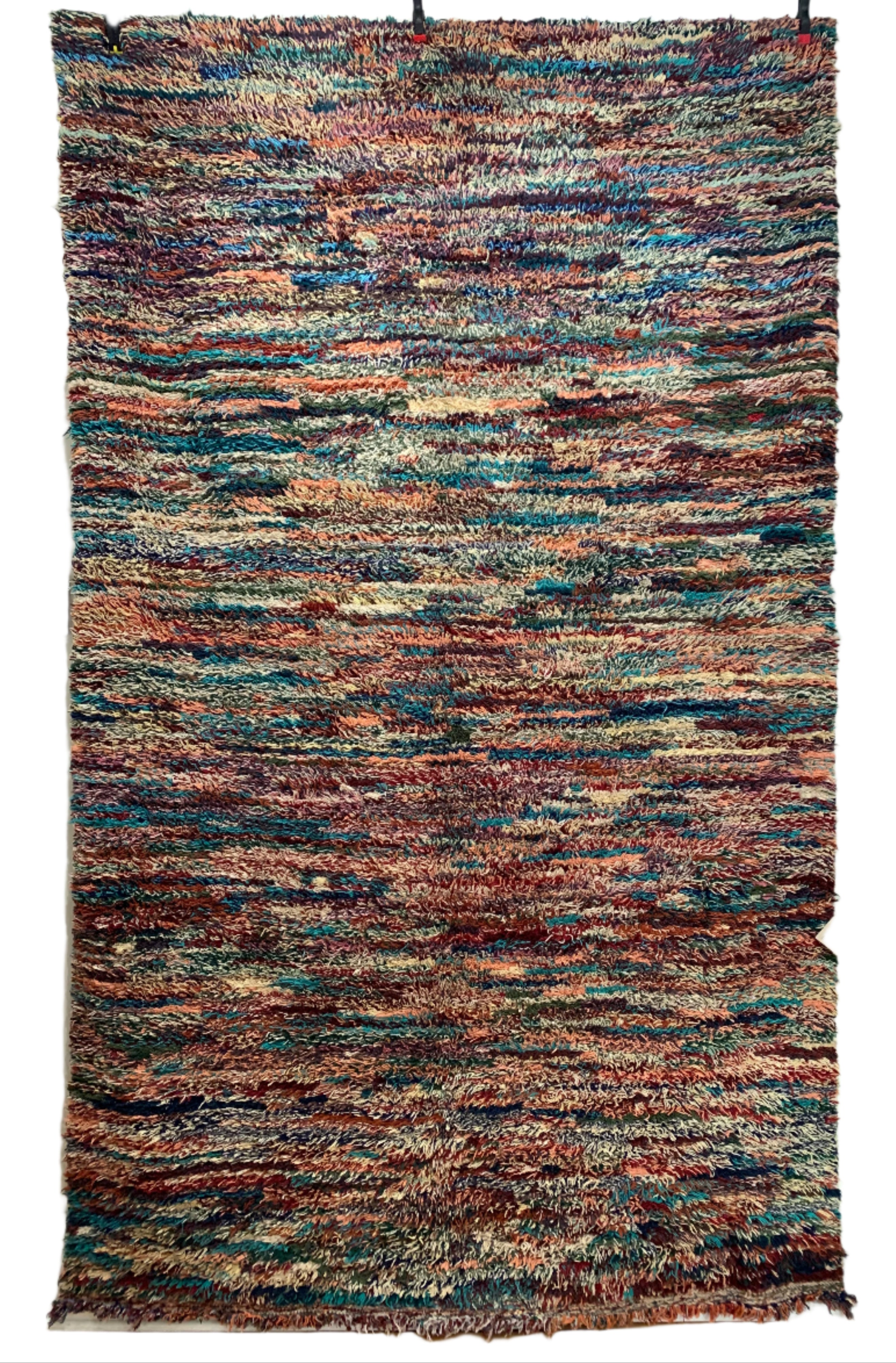 Handwoven Bouchrwite Tapestry Rug Morocco (68" x 128")