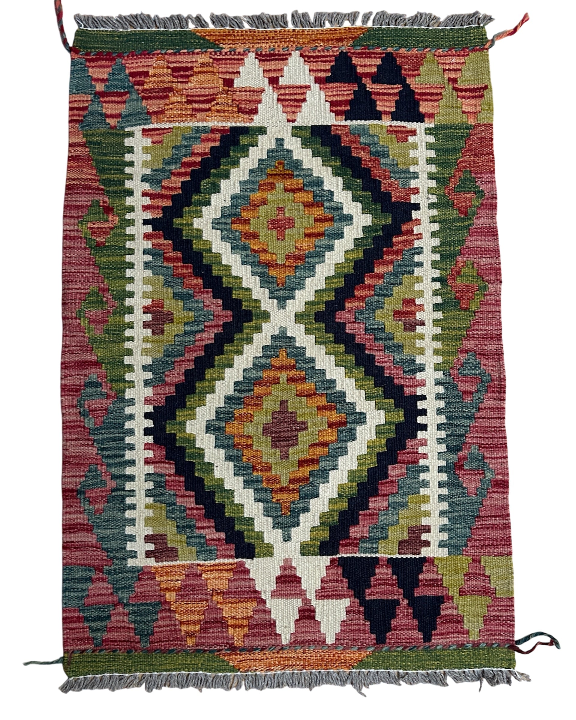 Handwoven Wool Kilim Small Rug Afghanistan (24x35) - 063