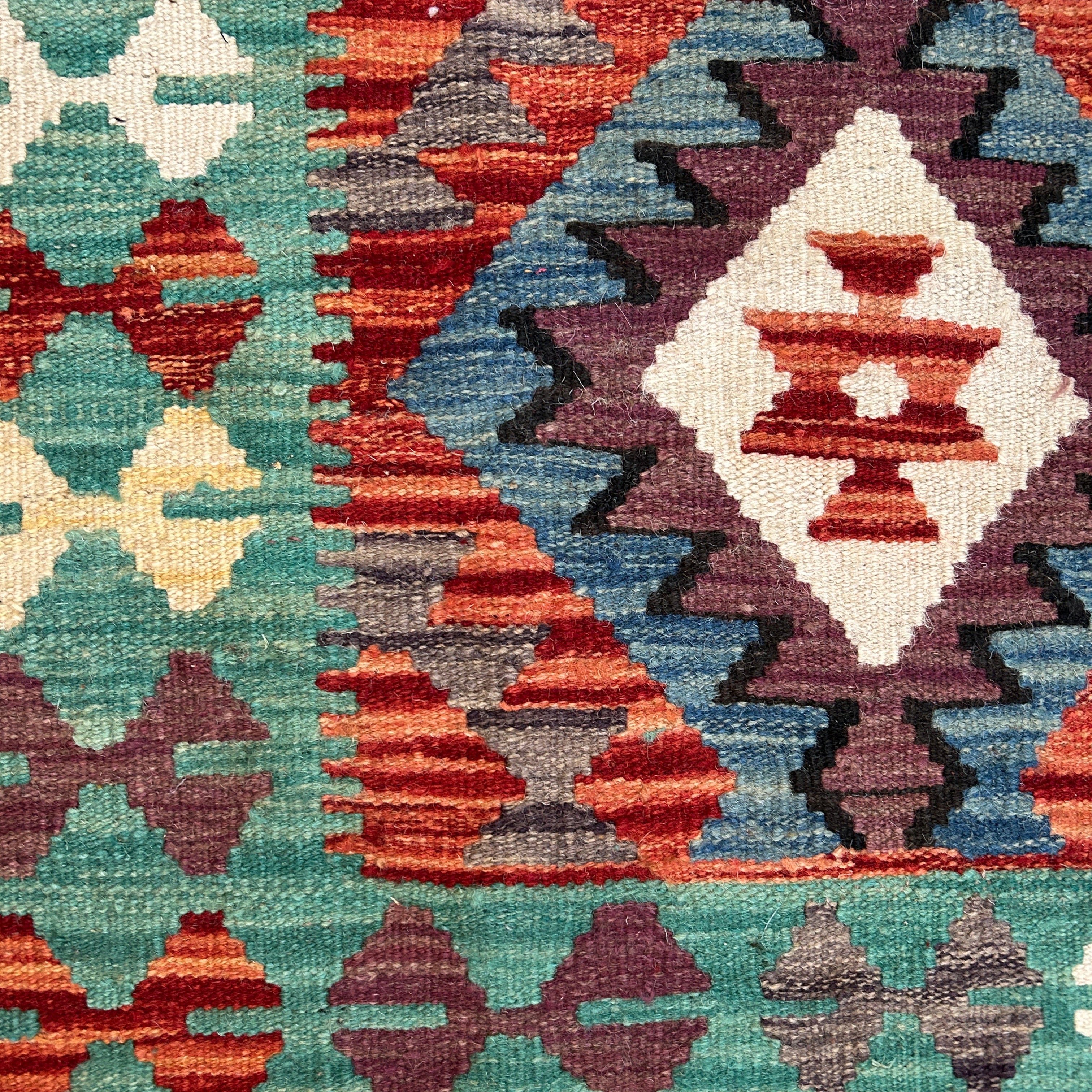 Handwoven Wool Kilim Small Rug Afghanistan (41x56) - 046