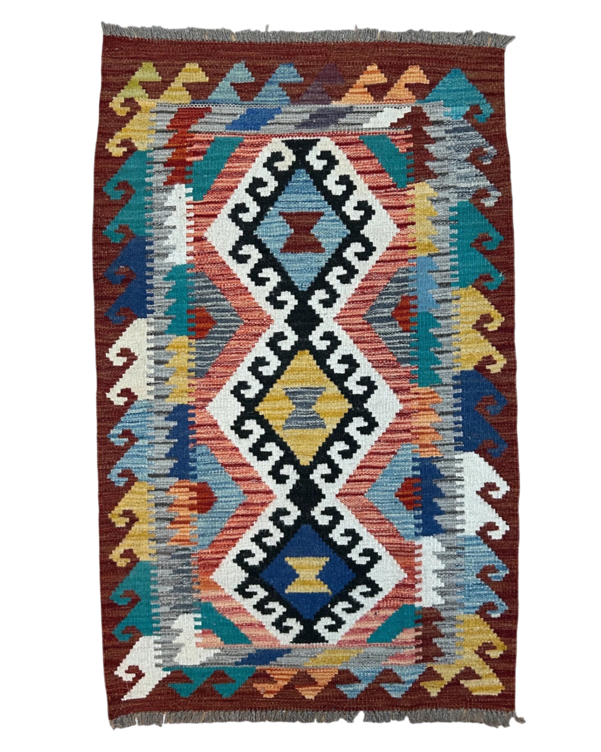 Handwoven Wool Kilim Small Rug Afghanistan (31x50) - 047