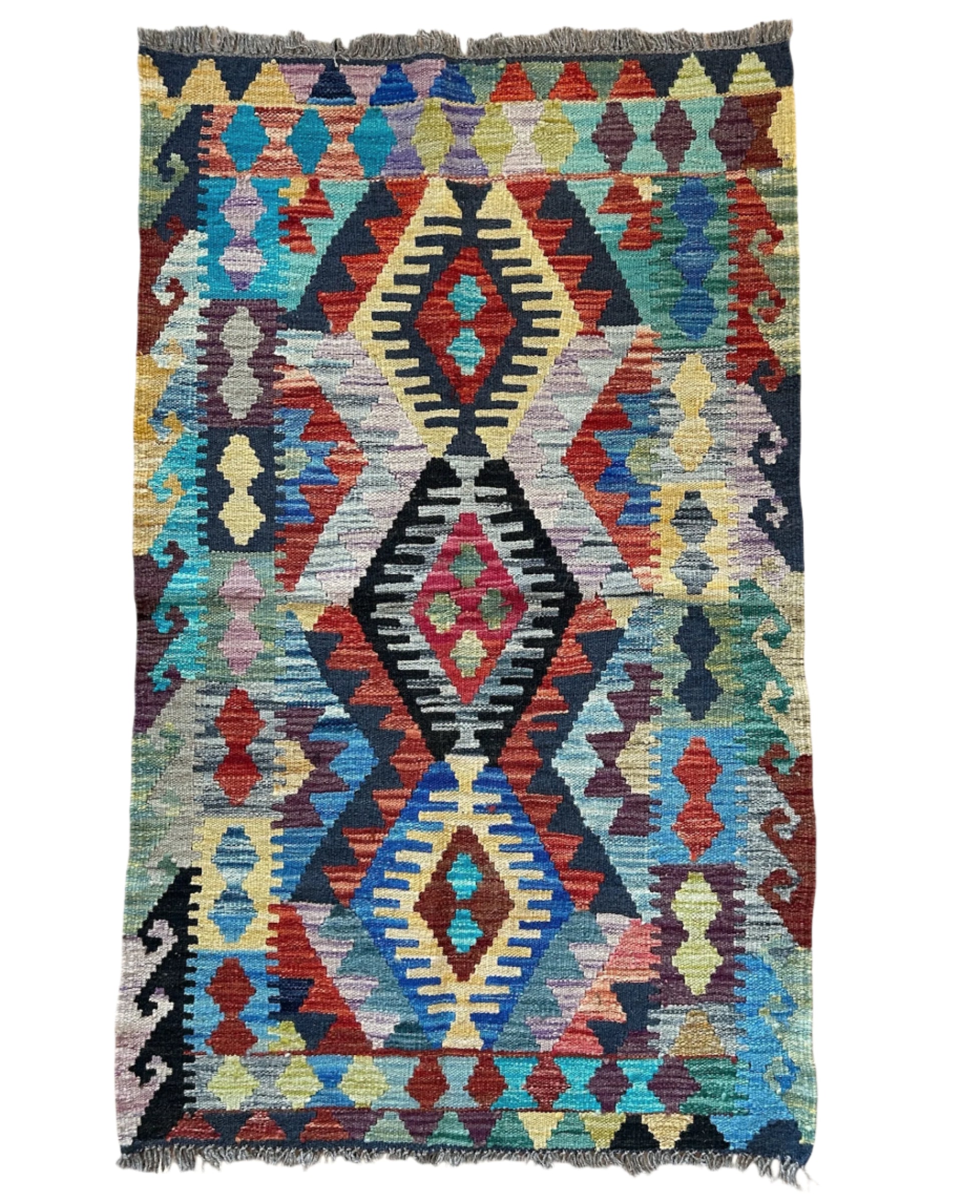 Handwoven Wool Kilim Small Rug Afghanistan (32x52) - 053