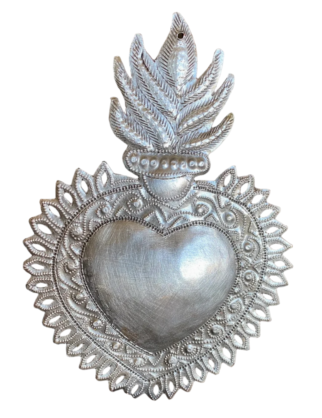 Handmade Hammered Sacred Heart Haiti 7"x 10"