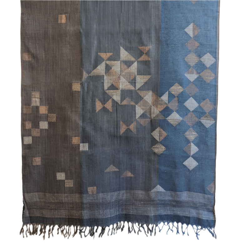 Handwoven Jamdani Small Square Cotton Scarf India