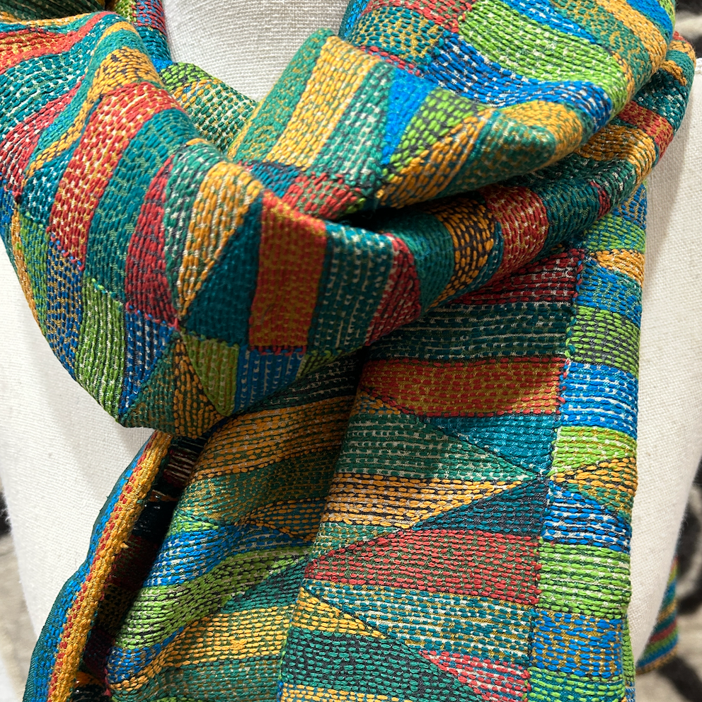 Kantha Stitched Cool Prantik Scarf India