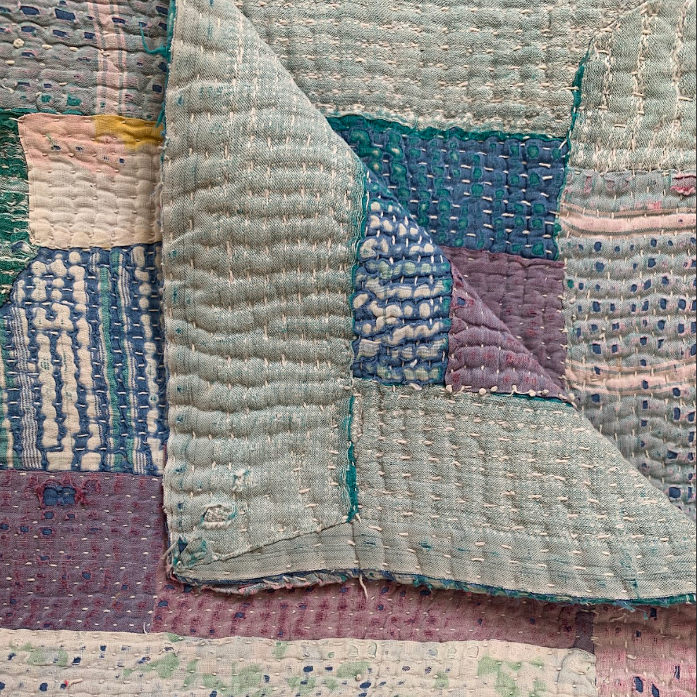 Handmade Kantha Patchwork Quilt India - 13