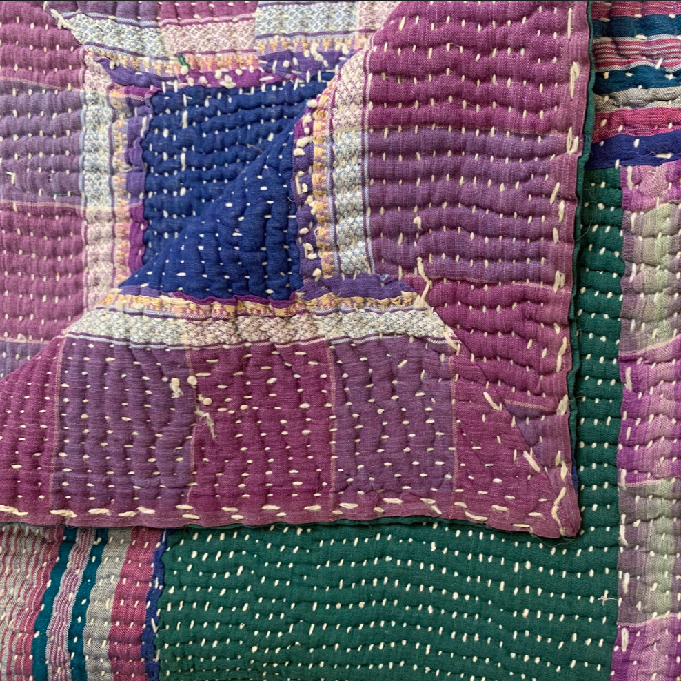 Handmade Kantha Patchwork Quilt India - 22