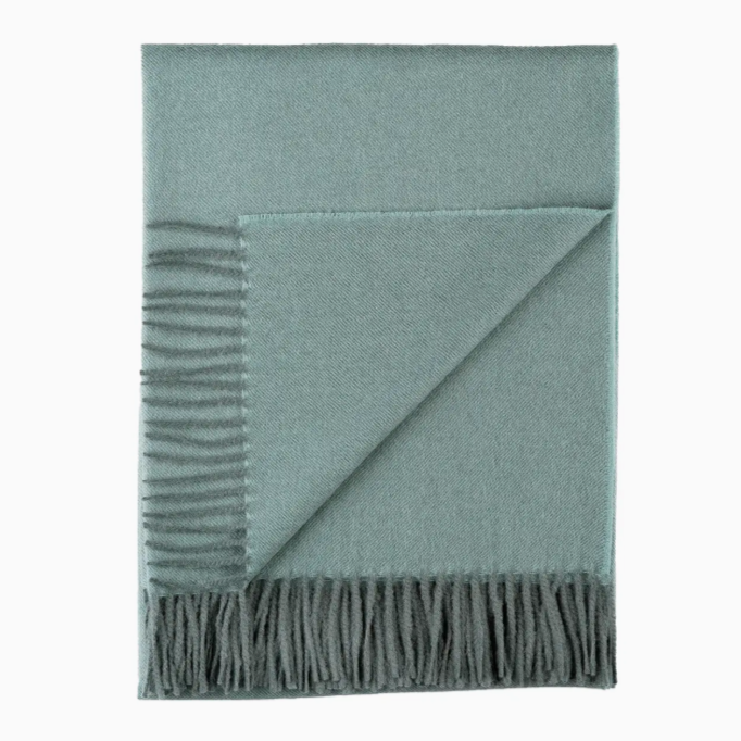 Fine Baby Alpaca Throw - Winter Blue Peru (52" x 66")