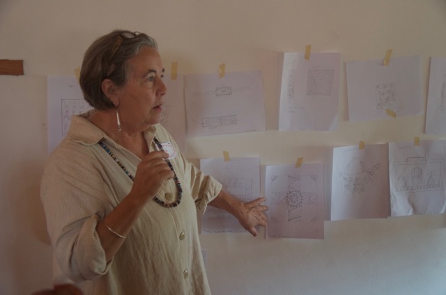 Cultural Cloth Founder Mary Anne Wise teaches embroidery in Guatemala