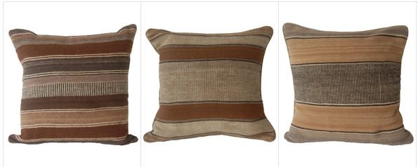 Pillows made from handmade textiles by UPAVIM